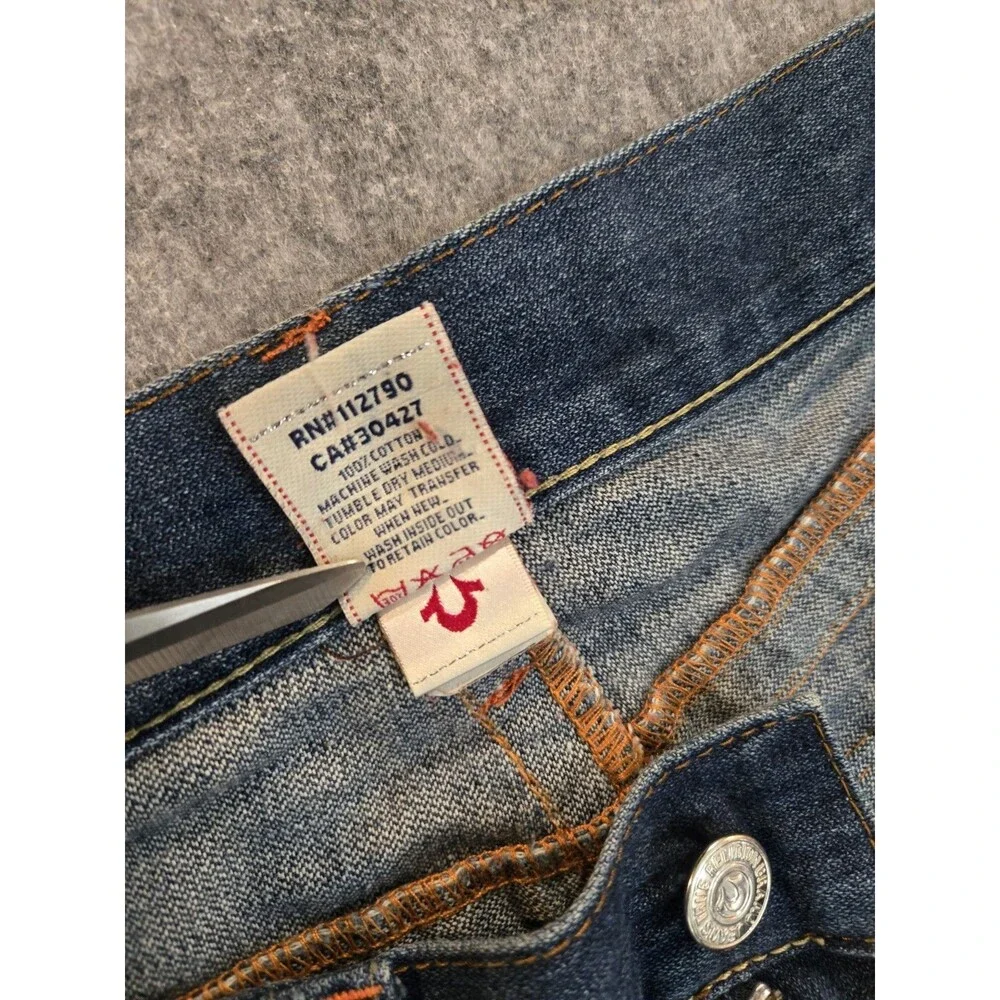 True Religion Rare Embroidered Shiva Hindu God Billy Vintage Wide Jeans 36x32